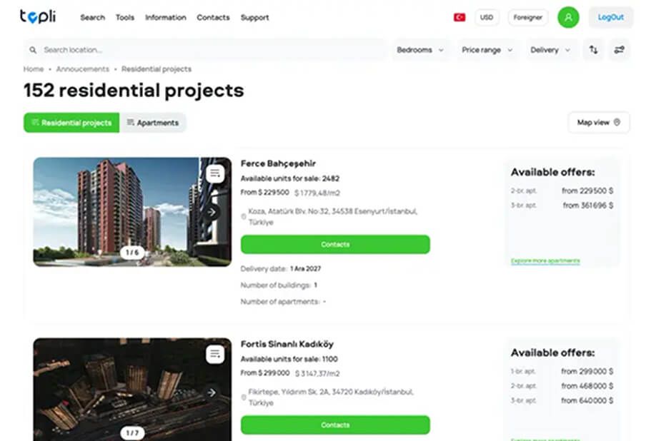 Topli platformunda proje kataloğu